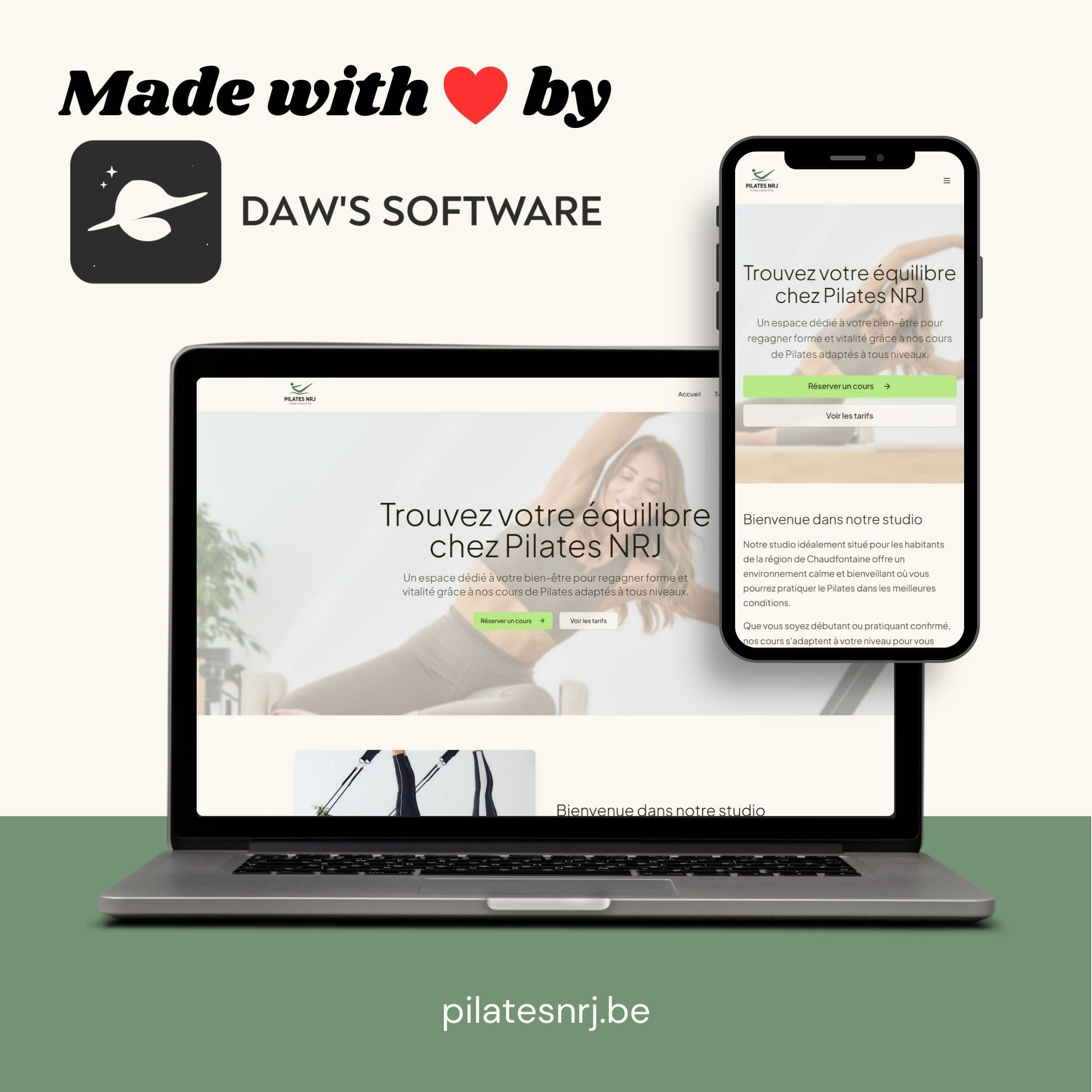 Pilates NRJ - Studio de pilates à Chaudfontaine - Projet de développement web par Daw's Software